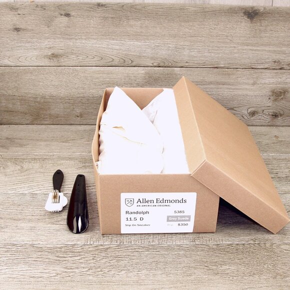 Allen Edmonds RANDOLPH Loafer Sneaker 11.5 D Grey Suede * add $15 new Trees - Picture 10 of 13